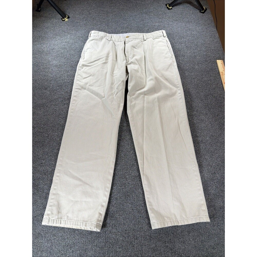 JACK DONNELLY Dalton Beige 100% Cotton Flat Front Slim Fit Pants 38x32 USA